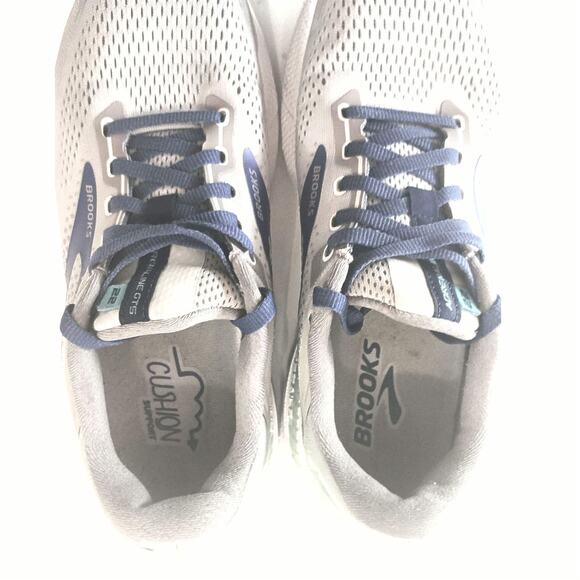Brooks Adrenaline GTS 22 gray and blue running athletic shoe 9 womens gym active - Picture 3 of 9